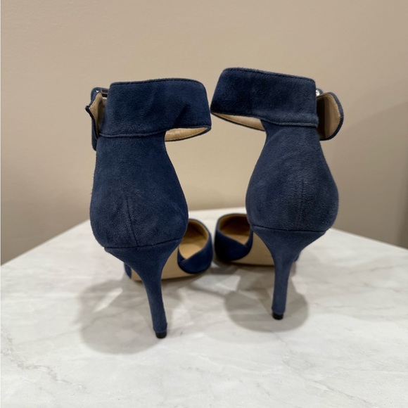 🔥Audrey Brooke Elegant Blue Suede Women's Heels Sz 5.5 Tru Size🔥 - Picture 3 of 7